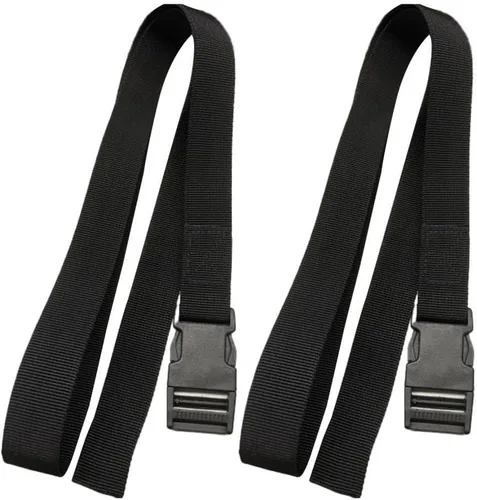 Paquete de 2 correas para carrito de golf con hebilla, correas de cordón ajustables, correa de nailon para retraso de mochila, color negro