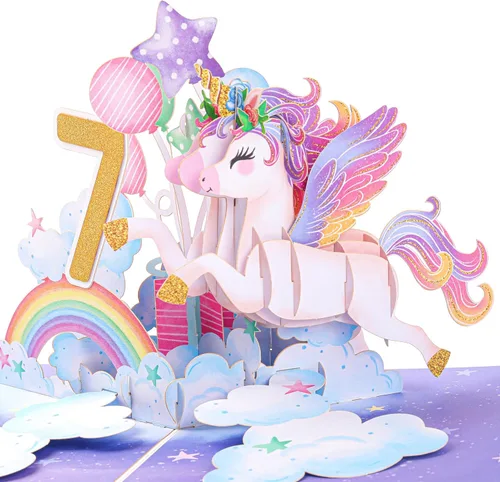 Miniatura 13 de Liif Tarjeta de feliz cumpleaños de 2º cumpleaños de unicornio, tarjeta de cumpleaños desplegable para niños de 2 años para niños, niñas, niños no.2