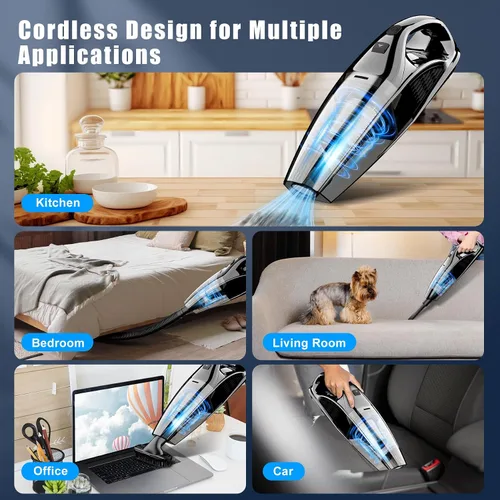 Miniatura 5 de Upbooz Aspiradora de Mano Inalámbrica Recargable Portátil para Coche, Succión Potente de 7500Pa Aspiradora Mini de Mano, 670ML de Capacidad Ligera