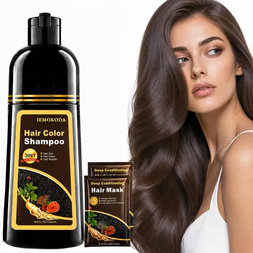 Miniatura 14 de Champú de tinte para el cabello 3 en 1 para mujeres y hombres, rica coloración de raíz a punta con extractos naturales, 3-4 semanas de duración