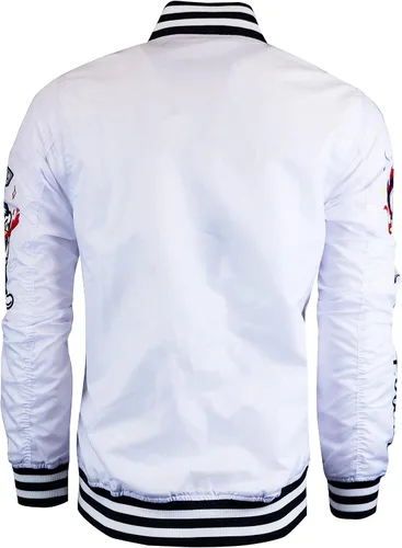 Miniatura 4 de SCREENSHOT Hip-Hop Urban NYC Fashion Bomber Jacket - Moderna chaqueta ligera para exteriores, con estampado de grafiti, con cremallera