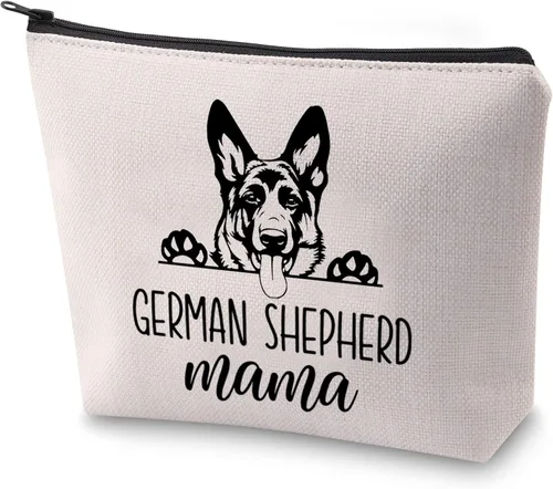 ZJXHPO Pastor alemán dueño de perro regalo divertido pastor mamá bolsa de cosméticos cremallera accesorio bolsa, Pastor Mama, No