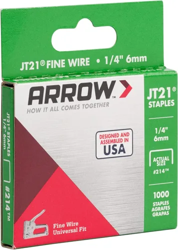 Miniatura 6 de Arrow 214 JT21 grapas de alambre delgado para pistolas y grapadoras de grapas, uso para tapicería, manualidades, reparaciones generales, longitud