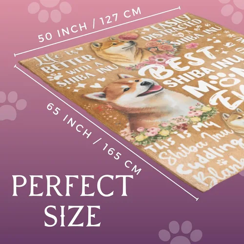 Miniatura 7 de Huglanket Regalos Shiba Inu para mujer, manta única de franela Shiba Inu, 50 x 65 pulgadas, agradable al tacto, regalo novedoso