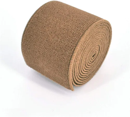 Miniatura 16 de 1 rollo de cordón elástico plano de 1.5 pulgadas de ancho por 3 yardas de banda elástica sarga de doble cara (#1 Blanco)