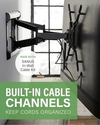 Miniatura 8 de SANUS Soporte de pared de TV de movimiento completo para televisores de hasta 90" - Diseño premium que se extiende 24" con giro y inclinación