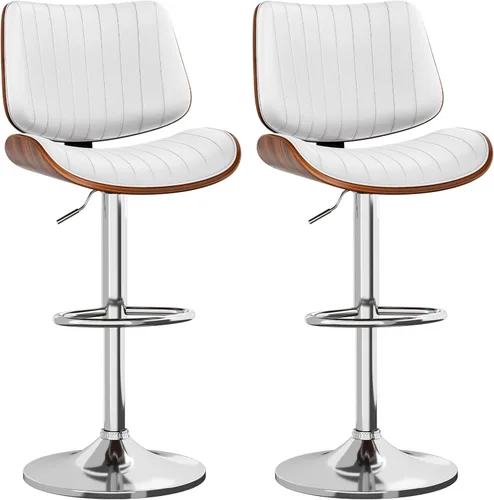 Miniatura 20 de YaFiti Adjustable Bar Stools, Modern Swivel PU Leather Counter Height Chairs with Backrest, Armless Kitchen Island Stools, Black 1 PCS