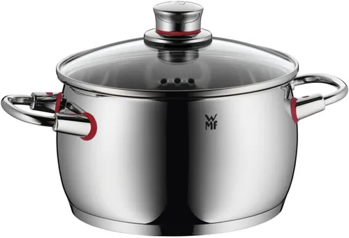Miniatura 4 de WMF Juego de 4 utensilios de cocina de calidad con orificio de vapor, tapa de vidrio Cromargan de acero inoxidable cepillado, apto para todas