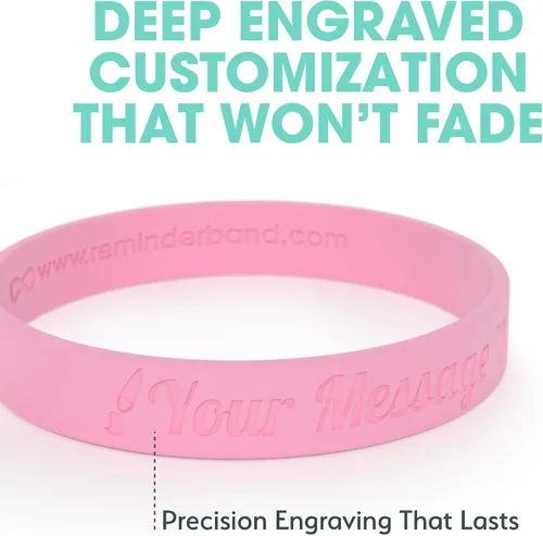Miniatura 22 de Reminderband - Pulsera clásica de silicona 100% personalizada – Pulsera de goma de silicona personalizada – Personalizable, eventos, regalos, apoyo