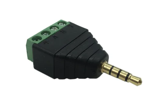 Miniatura 3 de Cerrxian 0.138 in 4 polos estéreo TRRS Audio Video macho a 4 terminales de tornillo hembra reemplazo de auriculares sin soldadura Balum convertidor