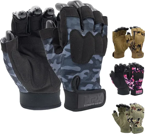MRX - Guantes de entrenamiento para hombres y mujeres, transpirables, guantes de ejercicio ajustados para levantamiento de pesas, ciclismo, negro