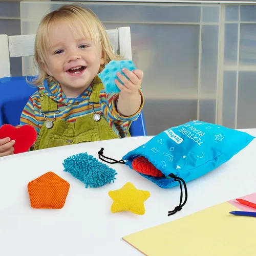 Miniatura 6 de Teytoy Puf sensorial con textura, 12 juguetes con forma de ansiedad con bolsa de almacenamiento, desarrolla motricidad fina y juego sensorial