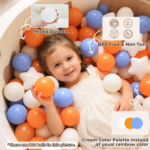 Miniatura 6 de Bolas de hoyo de TRENDPLAY en forma de estrella y corazón para niños pequeños - 50, 100, 200, 500 piezas de bolas de plástico para diversión y juego