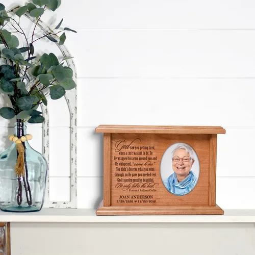 Miniatura 6 de LifeSong Milestones Urnas para cenizas, urnas femeninas adultas para cenizas, marco de fotos personalizado para adultos, urnas de cremación grabadas