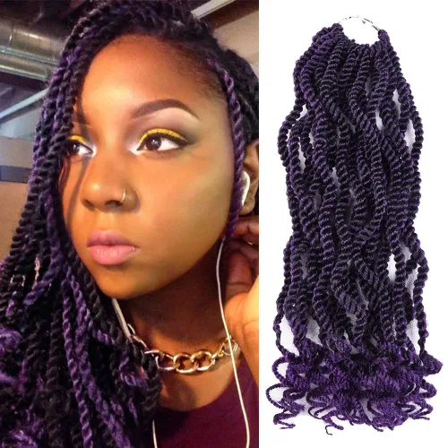 Miniatura 17 de Cabello de ganchillo para niños de 8 pulgadas, cabello de ganchillo para mujeres negras, paquete de 6 paquetes de trenzas senegalesas, extremos