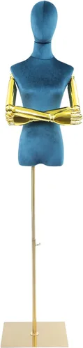 Miniatura 4 de Vestido de maniquí femenino con forma de torso, cuerpo de maniquí de costura ajustable de 63 a 81 pulgadas con soporte de metal y cabeza