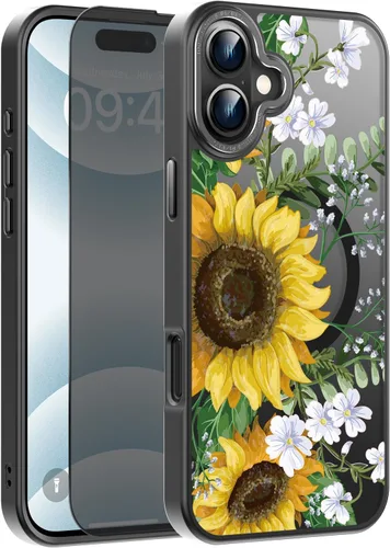 Miniatura 57 de Goodon Funda para iPhone 17 Pro con protector de pantalla de privacidad, compatible con Magsafe, a prueba de golpes, translúcida mate, bonita funda