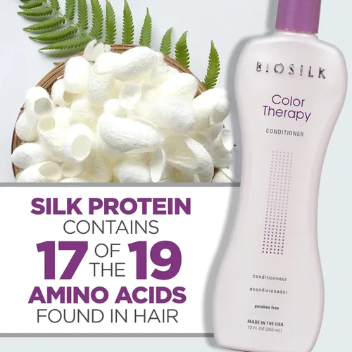 Miniatura 4 de BioSilk Acondicionador de terapia de color, repone la humedad mientras protege el color, mejora la vitalidad y el brillo, sin sulfatos, parabenos ni