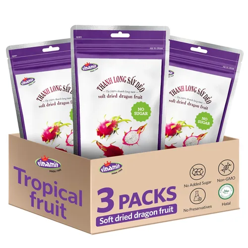 Miniatura 8 de Vinamit Fruta de Guanábana Seca Suave con Chile Bolsa de 3.5 oz Aperitivos de Fruta Exótica Masticables Vegano, Sin Gluten, Sin OMG Alto