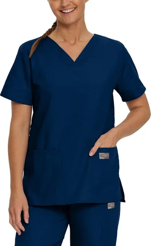 Miniatura 4 de ScrubZone - Parte superior de ambo con manga corta y cuello en V para mujer