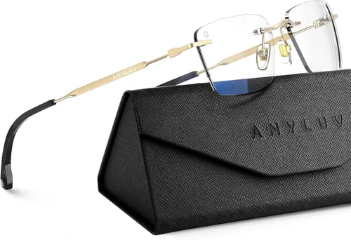 Miniatura 26 de ANYLUV Rimless Blue Light Glasses for Women/Men, Fashion Lightweight Blue Light Blocking Glasses with Stylish Metal Temples