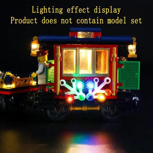 Miniatura 6 de GEAMENT Kit de luces LED compatible con Lego Winter Holiday Train - Juego de iluminación para el modelo de construcción Creator 10254