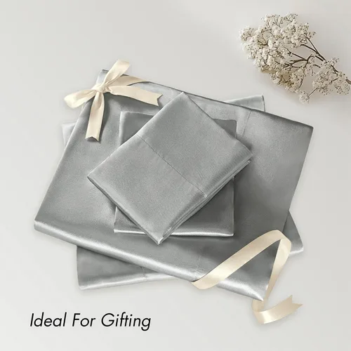Miniatura 19 de Madison Park Essentials - Juego de sábanas de satén de lujo y sedoso con brillo natural, bolsillo elástico de 14 pulgadas para colchones de hasta 16