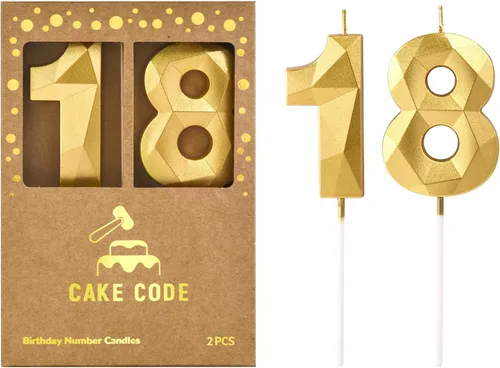 Miniatura 22 de Velas de 7 cm de Oro Cristal Número 17 para Pastel de Cumpleaños, Velas de Oro y Número para Celebración de Fiesta
