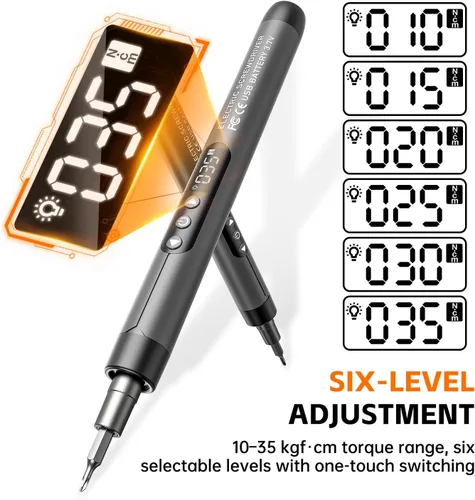 Miniatura 6 de ANVANNA Juego de mini destornilladores eléctricos 120 en 1: UnaMela - Pequeño destornillador eléctrico inalámbrico - 120 puntas de precisión, luz