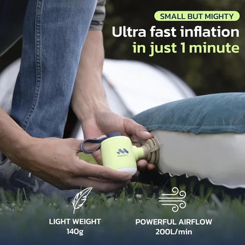 Miniatura 2 de Woowind Electric Air Pump, Cordless Air Mattress Pump for Pool Floats, Swimming Rings, Air Bed, Air Sofa, Rechargeable Battery Powered Verde