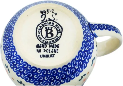 Miniatura 4 de Auténtica taza de burbujas de cerámica polaca de 13 onzas en diseño amarillo hecho a mano en Bolesławiec Polonia por Ceramika Bona + certificado