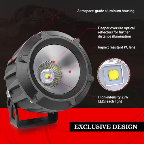 Miniatura 3 de Cápsulas LED, Auto Power Plus 2 piezas de 3 pulgadas y 50 W, luz de conducción redonda todoterreno, luz de trabajo LED de punto de inundación