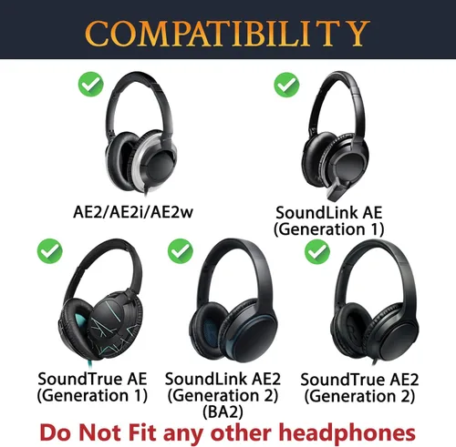 Miniatura 3 de SOULWIT Diadema para auriculares Bose AE2/AE2i, SoundLink Around-Ear I, II/SoundTrue Around-Ear I, II, repuesto para auriculares, pieza