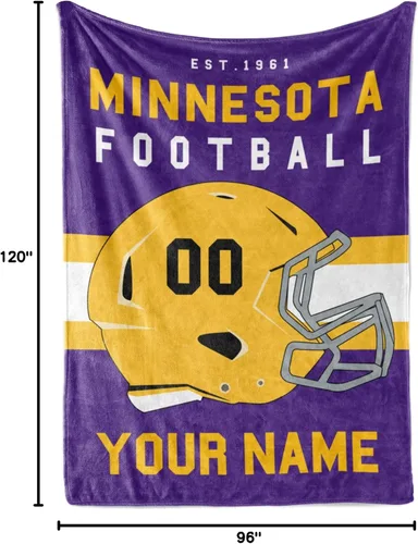Miniatura 189 de Manta personalizada para fanáticos del fútbol americano – Se envía al día siguiente – Hecha en Estados Unidos – Manta de vellón personalizada