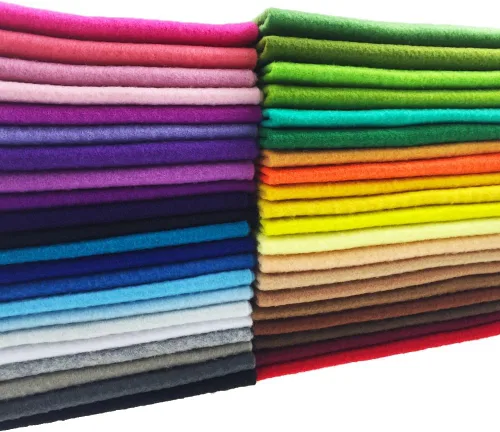 Miniatura 13 de flic-flac, 42 piezas de tela de fieltro suave de 1.4mm de espesor, pack de fieltro de colores surtidos para manualidades DIY, cuadrados de costura