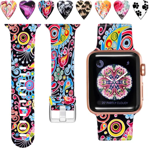 Laffav - Correa de repuesto para Apple Watch de 40 mm, 38 mm, 44 mm, 42 mm, para hombres y mujeres, diseño deportivo suave, resistente al agua,