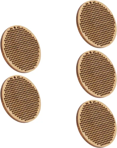 5 piezas de placa redonda de madera para punto de cruz, colgante colgante, placas circulares, arte y manualidades, costura, manualidades, decoración