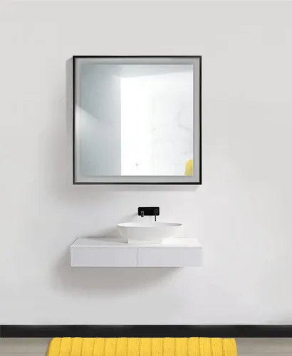 Miniatura 5 de Krugg Soho Espejo LED enmarcado para baño Espejo de tocador iluminado incluye atenuador y desempañador Montaje en pared vertical u horizontal