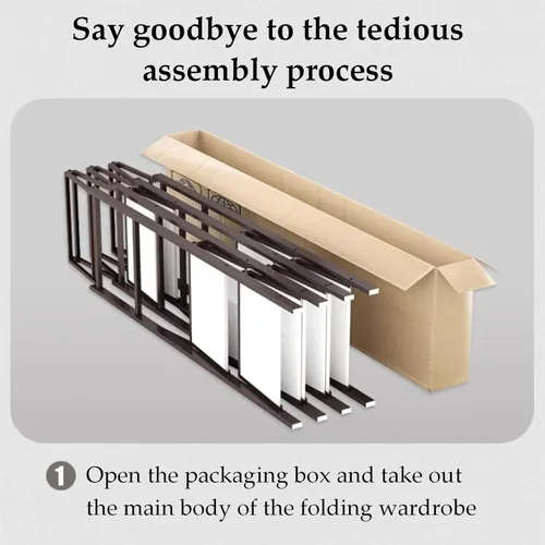 Miniatura 6 de large closets Folding Closet with Cloth Cover Clothes Closet Portable Wardrobe Closet Metal Iron Frame Closets for Bedroom Large Closet Space-saving