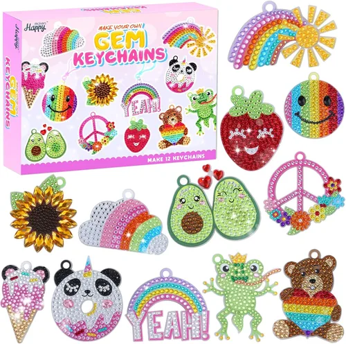 Happy makers Big Gem Diamond Art Painting Arts Crafts Llaveros Suncatchers Kits para regalos, kit de pintura de mosaico por números para