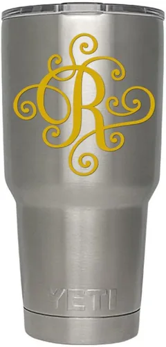 Miniatura 77 de Monogram - Calcomanía troquelada/vinilo adhesivo. Haga clic para opciones de color/letra. Disponible en cuatro colores y todas las letras de la A
