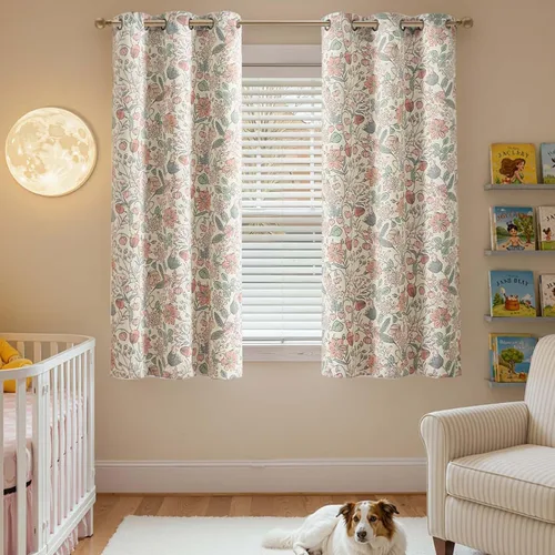 Miniatura 2 de jinchan Cortinas de Guardería 95% Blackout Rosa 63 Pulgadas de Largo Cortinas Florales para Habitación de Niñas, Cortinas de Estilo Granja para Sala