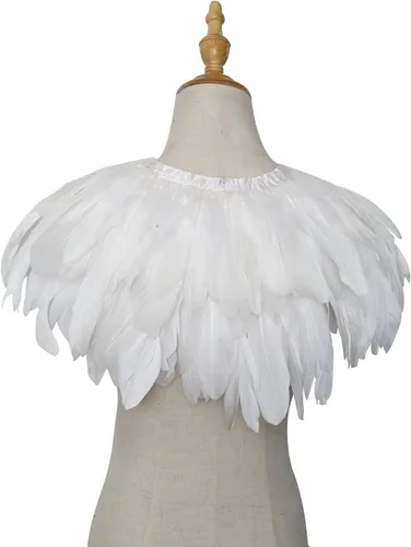 Miniatura 3 de ZAKIA Camisa de moda de las charreteras del cuello del chal de la pluma natural de las señoras