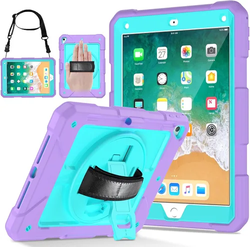 Miniatura 12 de LTROP Funda Protectora para iPad de 6ª/5ª Generación y iPad Air 2, Funda para iPad de 9.7 Pulgadas con Correa para el Hombro, Soporte