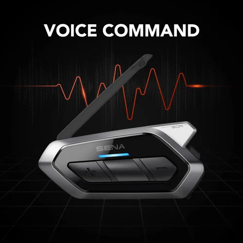 Miniatura 3 de Sena 50R Audífonos de motocicleta Bluetooth de 3 botones con sistema de intercomunicador integrado de malla con sonido de Harman Kardon, micrófono
