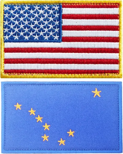 Miniatura 22 de stidsds Paquete de 2 parches de bandera estadounidense de Chicago de Estados Unidos, parches bordados, banderas de Estados Unidos, parche táctico
