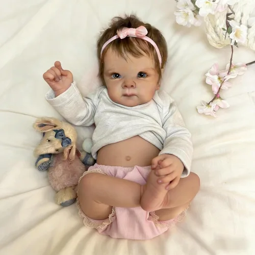 Miniatura 3 de RXDOLL Lindas Muñecas Bebé Reborn de Silicona de Cuerpo Completo para Niña de 18 pulgadas Bebé Recién Nacida Realista Niña Bebés de Silicona de Vida