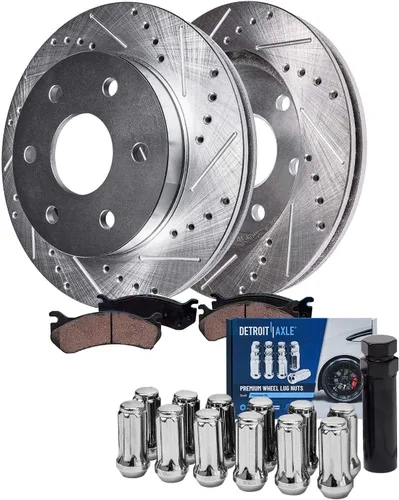 Miniatura 90 de Detroit Axle - 4 rotores de freno para Chevrolet Cruze Volt Orlando Verano, rotores de freno de disco perforados y ranurados de repuesto : rotor