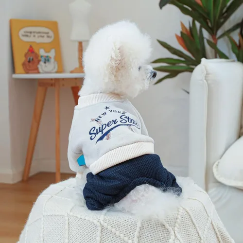 Miniatura 23 de Ropa de invierno para perros, camisas a cuadros para mascotas, elegante mono con babero para perros pequeños, lindos dibujos animados, monos