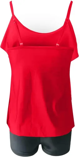 Miniatura 6 de JJHAEVDY Traje de baño de 2 piezas con tirantes ajustables para mujer, cintura alta, espalda descubierta, fluido, con almohadilla